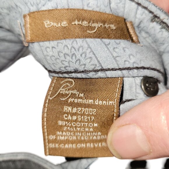 PAIGE BLUE HEIGHTS Premium Denim Gray Straight Leg Jeans Size 12 Womens - Picture 6 of 6